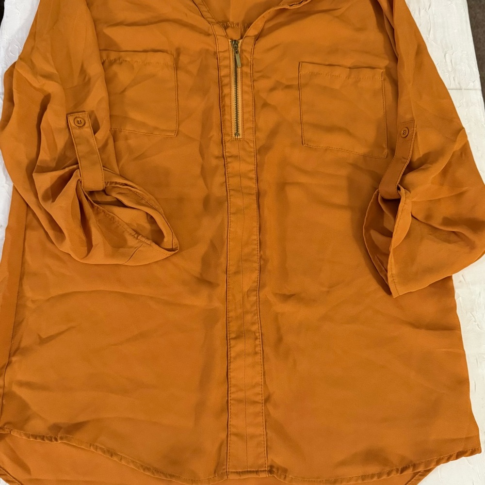 Rue21 Mustard Zip-Up Top